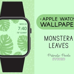 Apple Watch Background | Tropical Plant Watch Face | Monstera Leaves | Apple Watch Wallpaper
