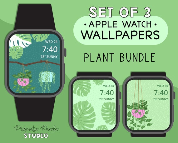 Set of Apple Watch Faces Plant Bundle Backgrounds Tropical