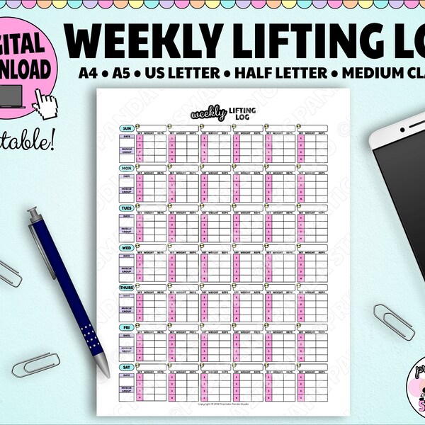 Weightlifting Workout Journal - Etsy