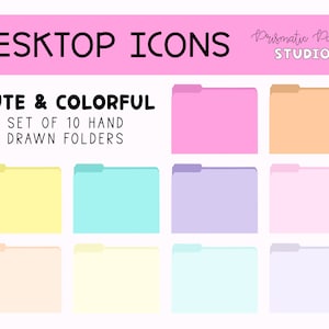Colorful Desktop Icons | Cute Desktop Folders | Pastel Icon Pack for ...