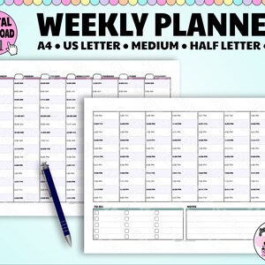 Weekly Planner Schedule 30 Minute Increments Barber Appointment Book ...