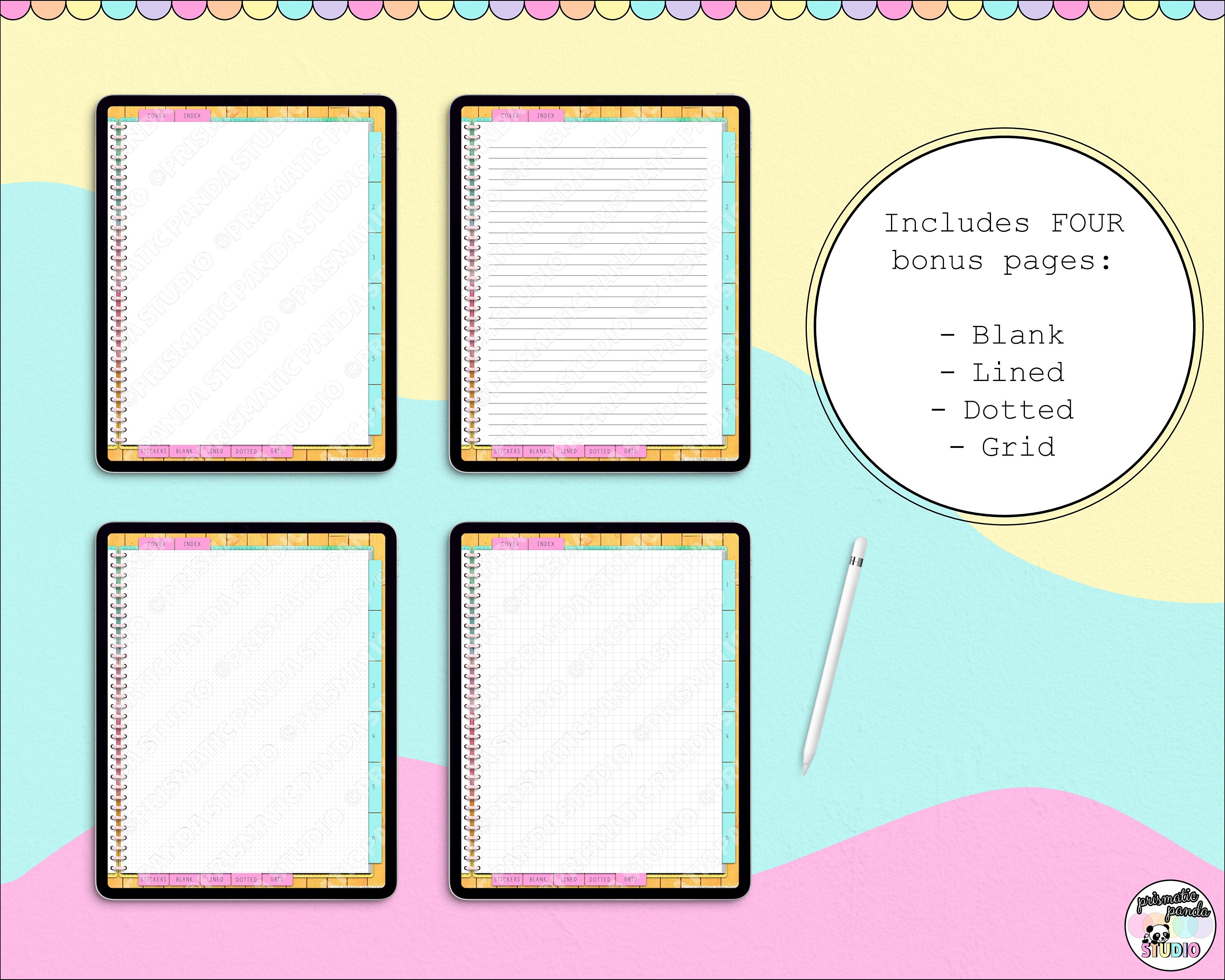 Digital Notebook | Goodnotes Hyperlinked Journal | 6 Subject | iPad ...