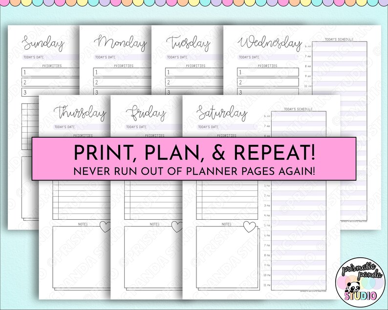 Daily Planner Printable 30-minute Daily Agenda Hourly Planner Day on 1 ...