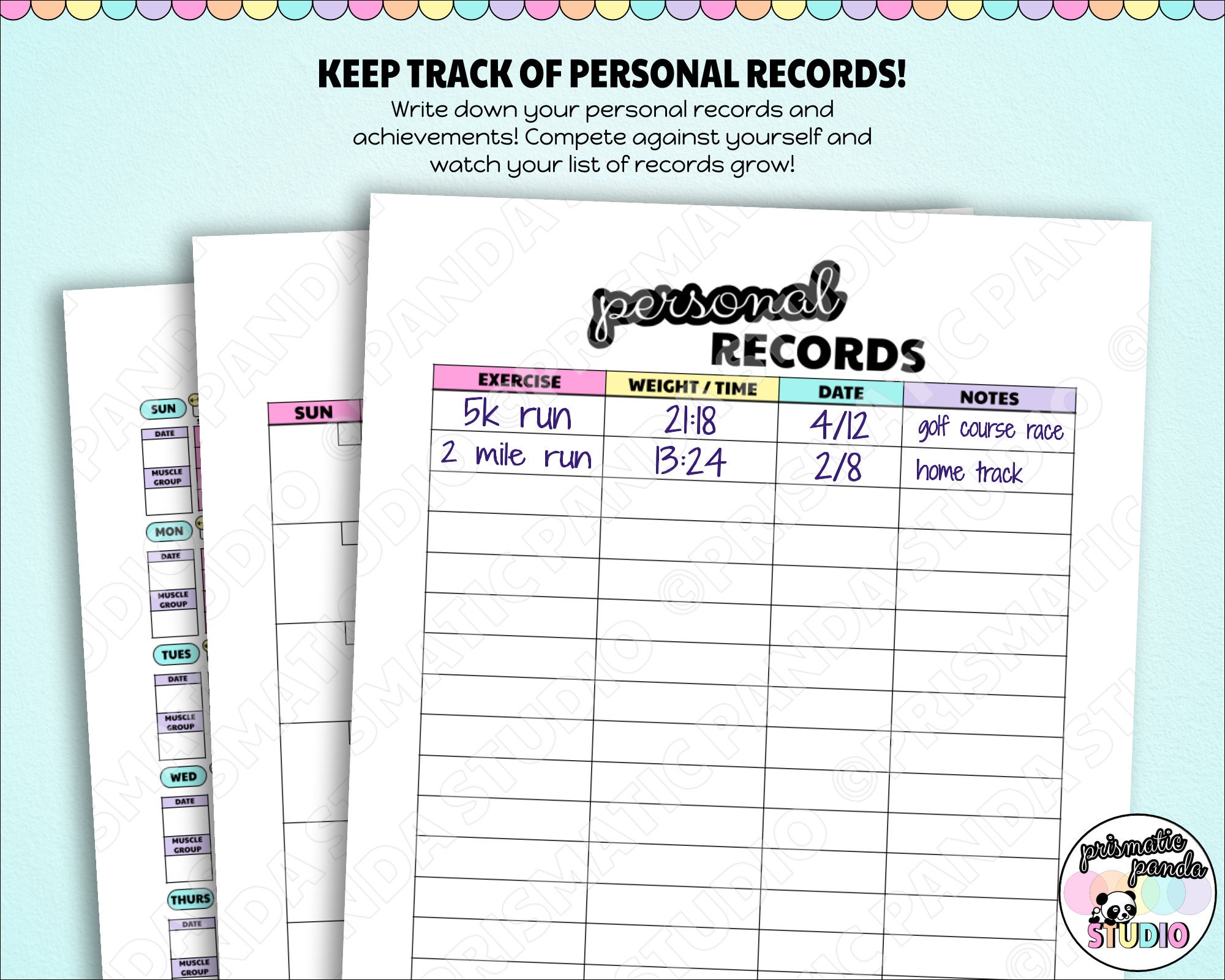 Fitness Planner Printable Workout Journal Exercise Log - Etsy