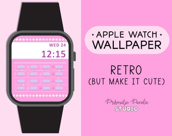 Fondo del Apple Watch / Estilo retro / Linda esfera del reloj / Fondo de pantalla del Apple Watch