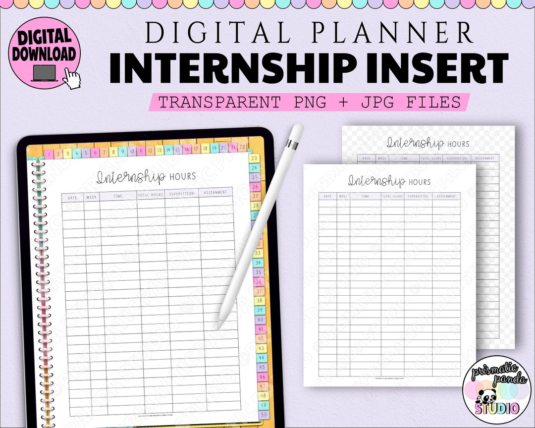 Digital Planner Internship Insert | Internship Hour Tracker | Goodnotes ...