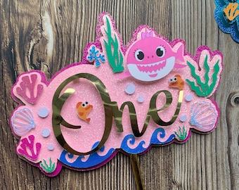 Baby Shark Cake Topper Baby Shark Birthday Party Party Favors First Birthday Sister Shark Mommy Shark Centerpieces baby shark theme