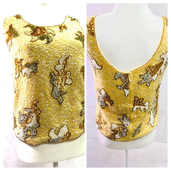 Vintage Sequin Top Blouses // Size 38