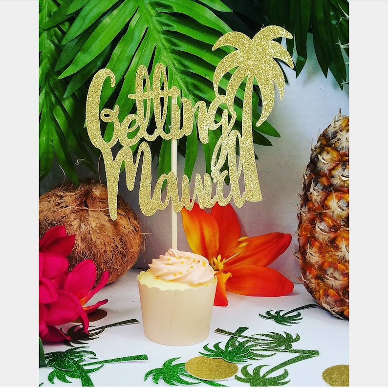 Maui/'d cake topper,bridal shower cake topper,engagement party decor,engagement party decor,bachelorette party,tropical wedding cake topper