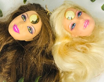 barbie head earrings