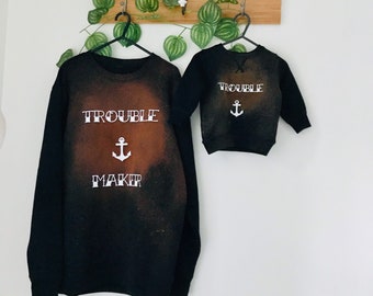 matching jumpers mum and son