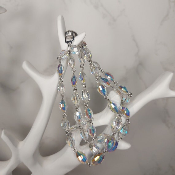 Vintage Unsigned Aurora Borealis Crystal Necklace… - image 6