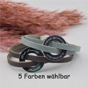 Bracelet JEAN | personalized engraving | color & size selectable | leather bracelet | magnetic clasp | gift for her | gift for him | 01