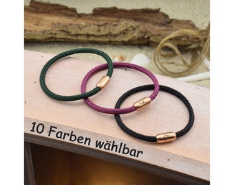 Armband MATS | personalisierte Gravur | Farbe & Größe wählbar | Segeltau | Surfer | Magnetverschluß Edelstahl | Geschenk für sie + ihn | 02