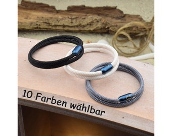 Armband MILO | personalisierte Gravur | Farbe & Größe wählbar | Segeltau | Surfer | Magnetverschluß Edelstahl | Geschenk für sie + ihn | 05