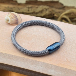 Armband LEON personalisierte Gravur Farbe & Größe wählbar Segeltau Surfer Magnetverschluß Edelstahl Geschenk für sie ihn 05 Bild 3