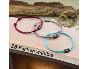 Armband Fußband JUNA | personalisierte Gravur | Segeltau | Edelstahl Slider | Verschiebeknoten | Farbe wählbar | Geschenk für sie & ihn | 04