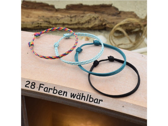 Armband Fußband ALINA | Segeltau | Surfer | Verschiebeknoten | Farbe wählbar | Geschenk für sie | Geschenk für ihn | Partnerarmband