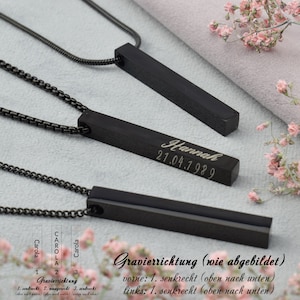 Ketting KAI | gepersonaliseerde gravure | Staafketting | Coördinatorenketen | Balk aanhangwagen | roestvrij staal | Cadeau voor haar & hem | 04