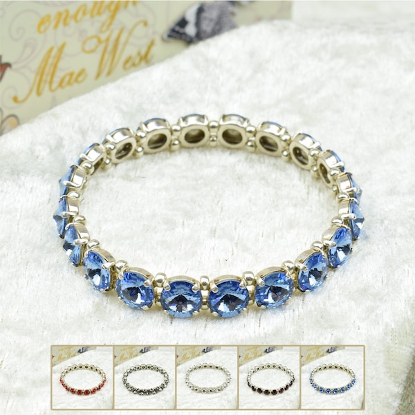 Armband SARA mit Swarovski Rivoli Kristallen 8 mm Farbe & Größe wählbar