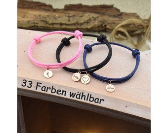 Armband Fußband LENI | personalisierte Gravur | Segeltau | Edelstahl Anhänger | Verschiebeknoten | Farbe wählbar | Geschenk für sie & ihn|02