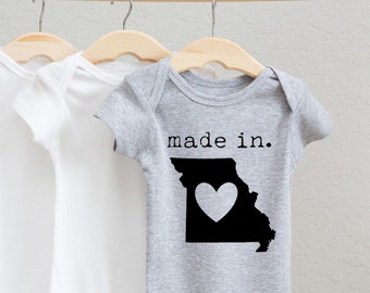 St Louis One-Piece Missouri Bodysuit STL Baby Shower Gift Gender Neutral Missouri Baby The Busy Bee