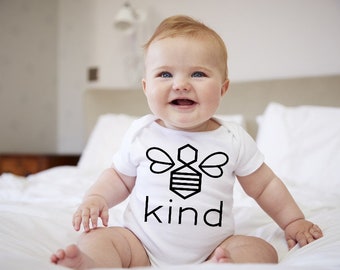 Pink Blue White Bee Onesie Be Kind Onesie Cute Baby Tee,Custom Bee Onesie Inspirational Baby Shirt Cute Infant BEE KIND ONESIE Bodysuit
