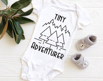 Tiny Adventurer Personalized Custom Baby Boy Name Bodysuit or T-Shirt