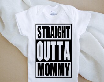 straight outta mommy onesie and hat