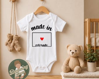 Made in Colorado state Onesie® - Colorado baby clothes - State themed Onesie® baby bodysuit gifts