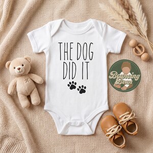 The Dog Did It Baby Bodysuit – Funny Paw Print Toddler Shirt image 1