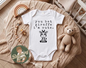Giraffe Onesie® - You bet giraffe i'm cute baby Onesie® - Animal baby Onesie® bodysuit