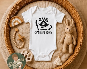 Arrg, change me booty Onesie® - Halloween pirate themed baby Onesie® - Funny baby shower gifts
