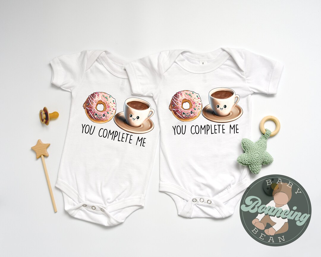 Best Friend Onesies® Set Coffee and Donut Onesie® Twin Etsy