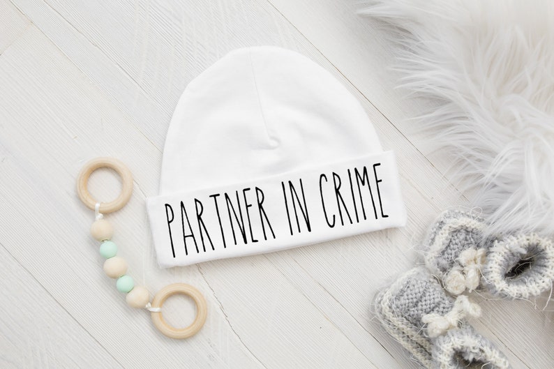 white infant beanie hat