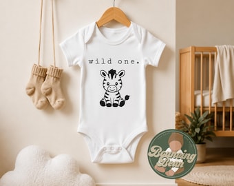 Zebra Onesie® - Wild one baby Onesie® - Animal baby Onesie® bodysuit