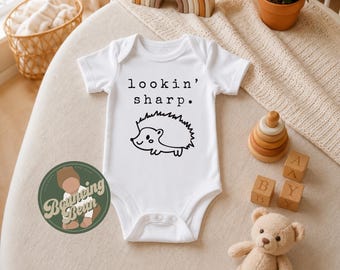 Hedgehog Onesie® - Lookin sharp baby Onesie® - Animal baby Onesie® bodysuit