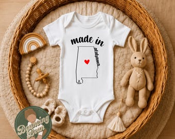 Made in Alabama state Onesie® - Alabama baby clothes - State themed Onesie® baby bodysuit gifts