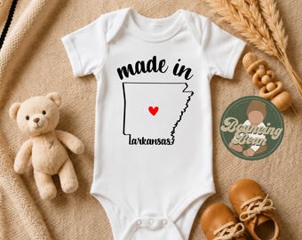 Made in Arkansas state Onesie® - Arkansas baby clothes - State themed Onesie® baby bodysuit gifts