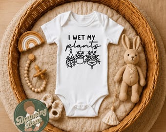 I wet my plants Onesie® - Plant themed baby Onesie® - Funny baby shower gifts