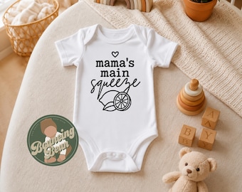 Mama's main squeeze Onesie® - Lemon food themed baby Onesie® - Funny baby shower gifts