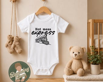 Hot mess express Onesie® - Train themed baby Onesie® - Funny baby shower gifts