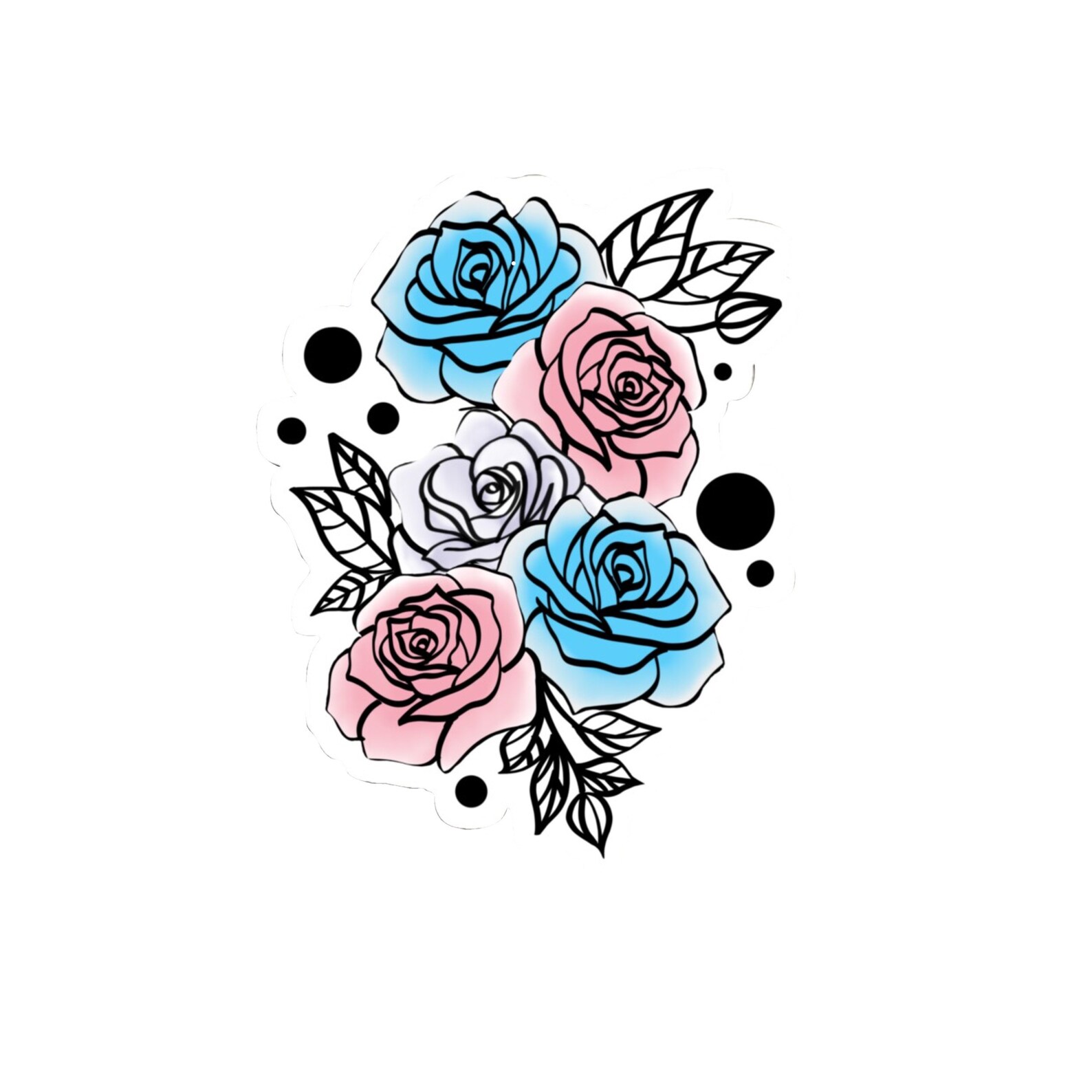Trans Pride Flower Stickers Transgender Pride Sticker Etsy