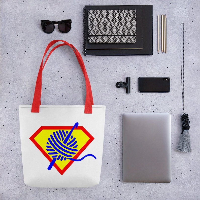 super crochet gift for her yarn humor yarn shop project bag yarn storage Tote bag crochet bag