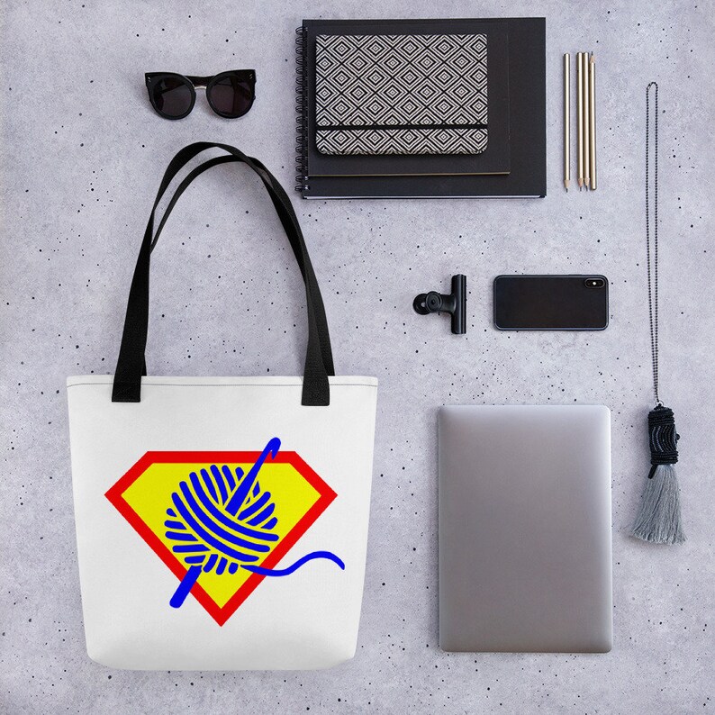 super crochet gift for her yarn humor yarn shop project bag yarn storage Tote bag crochet bag