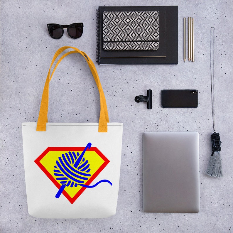 super crochet gift for her yarn humor yarn shop project bag yarn storage Tote bag crochet bag