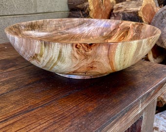Extra Large 16 Spalted Camphor Wood Pedestal Bowl Centerpiece Statement Piece