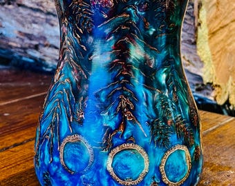 Hand Crafted Pinecone & Acorn Cap Vase