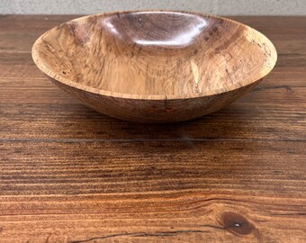 Spalted Hickory Wood Bowl: Decorative Colors & Grains (10 3/8" Wide)