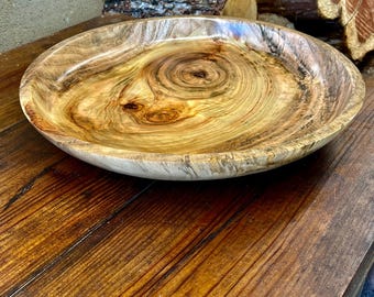 Large Spalted Camphor Wood Bowl – Hand Turned Double Pith Exhibition Platter